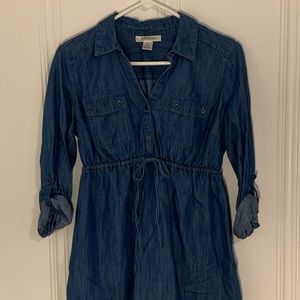 Motherhood Maternity small denim top, roll sleeves